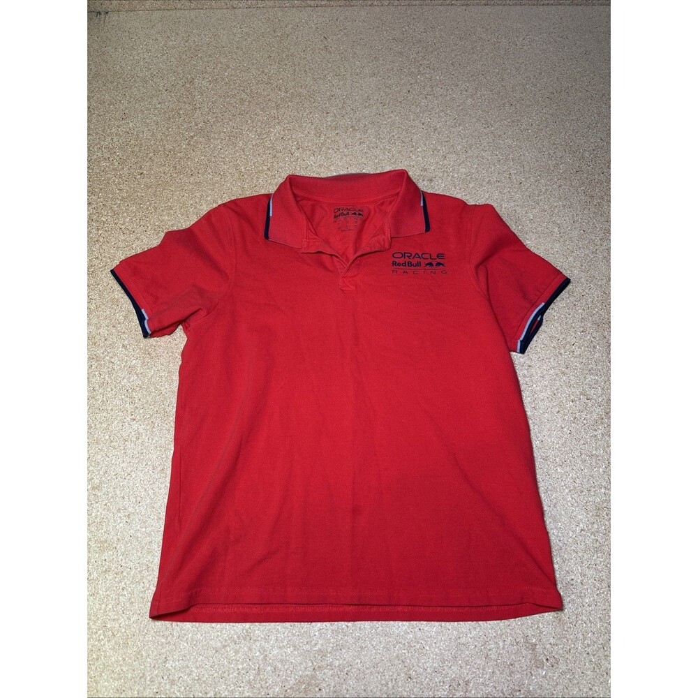 Red Bull Racing Oracle Essential Core Red Mono Polo Unisex Collared Shirt Sz L